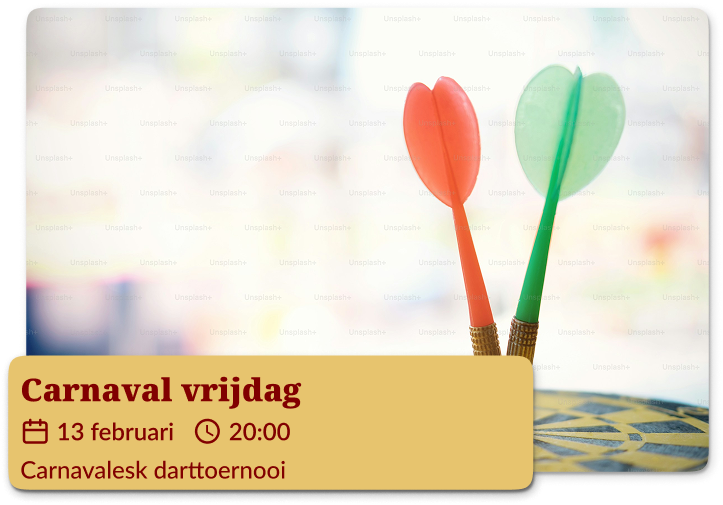 Carnaval vrijdag Carnavalesk darttoernooi 28 februari