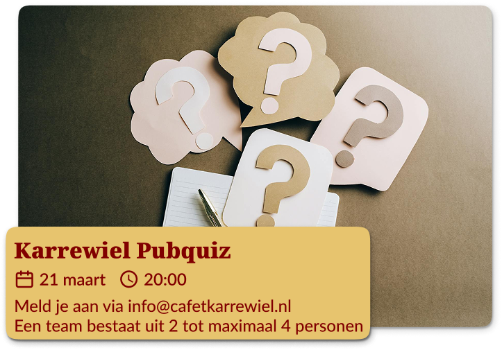 Karrewiel Pubquiz 21 maart