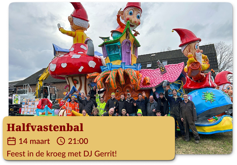Halfvastenbal feest in de kroeg 14 maart